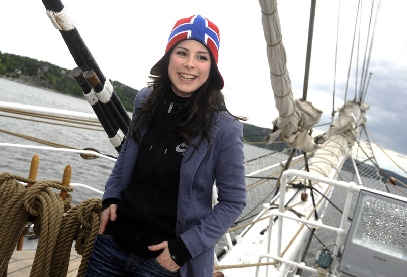 Woman on a sailboat