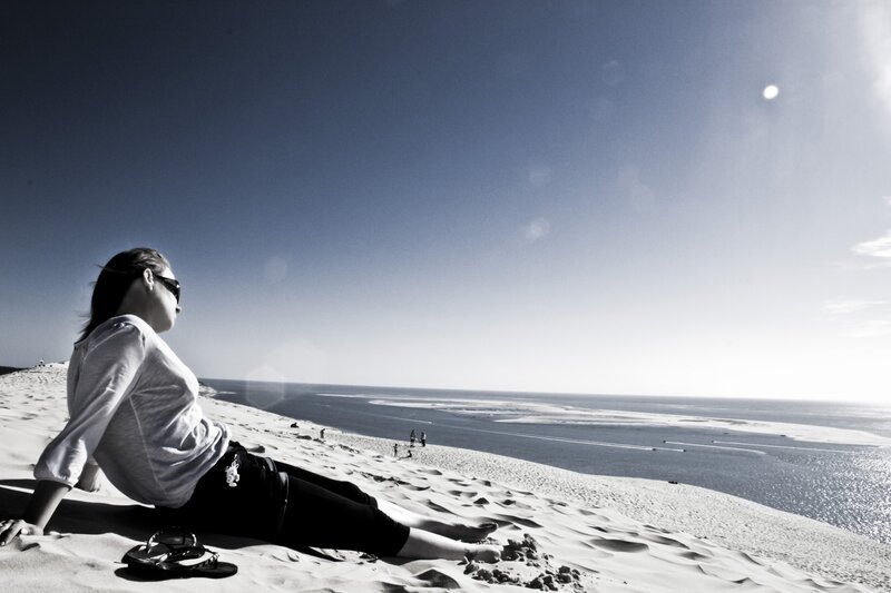 Woman on a sand dune