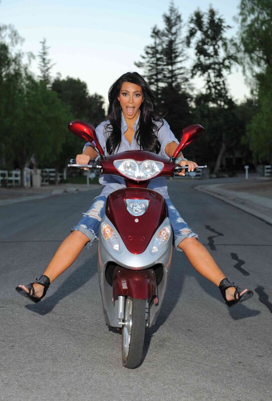 woman on a scooter