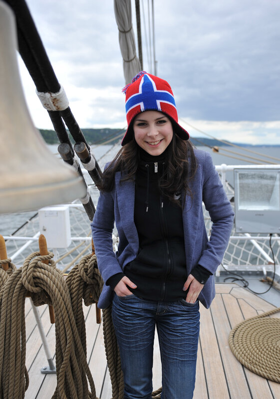 Woman on a ship deck