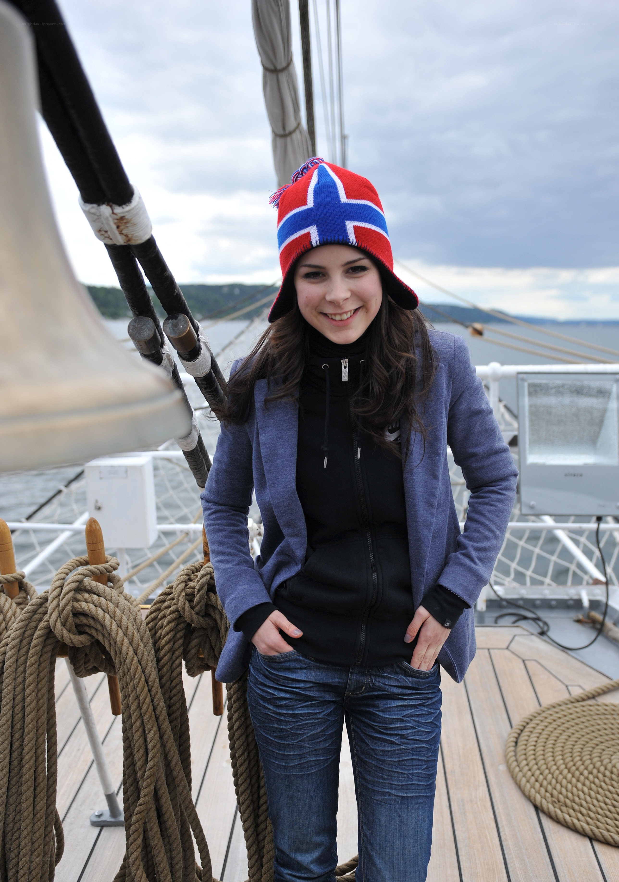 Woman on a ship deck