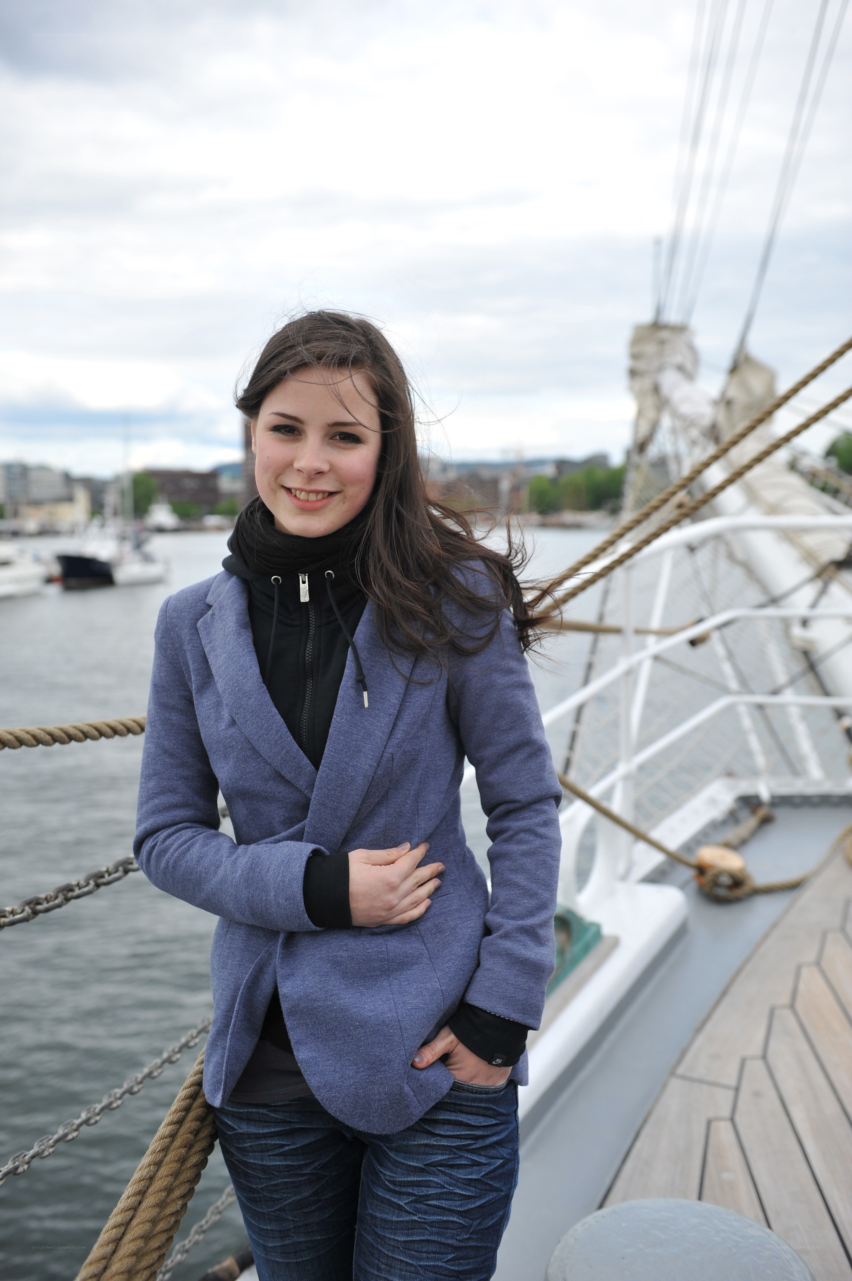 woman on a ship deck