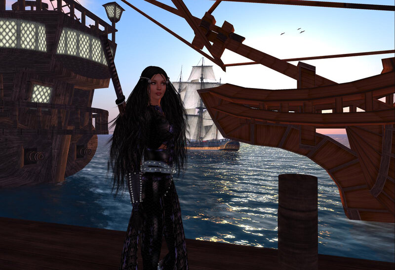 Woman on a Ship Deck — Blue, Serene