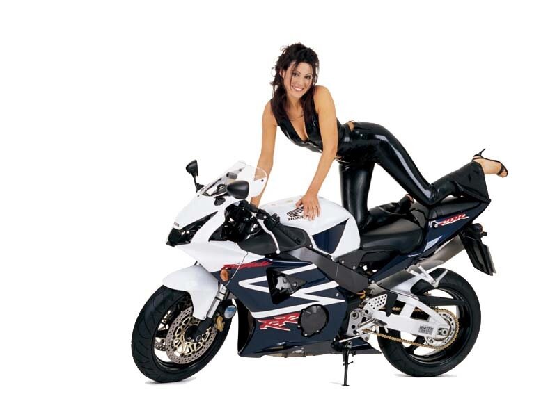 woman on a sport motorcycle