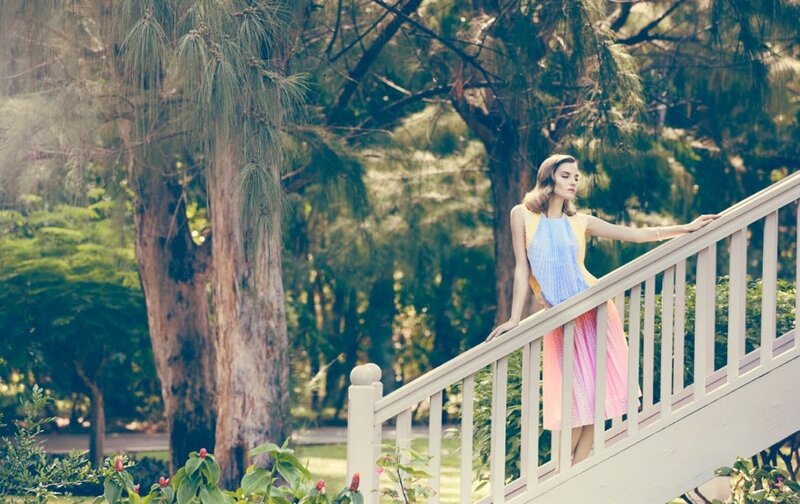 Woman on a Staircase — Blue