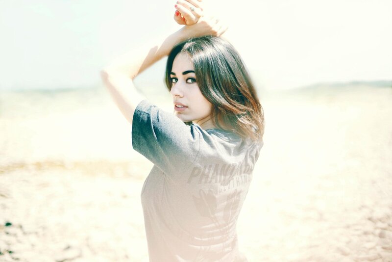 woman on a sunny beach