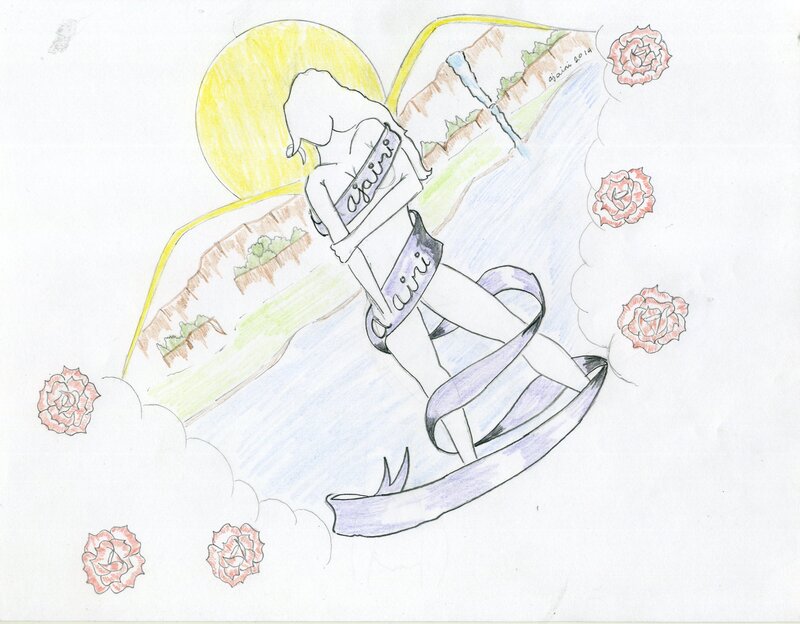 Woman on a Surfboard — Yellow