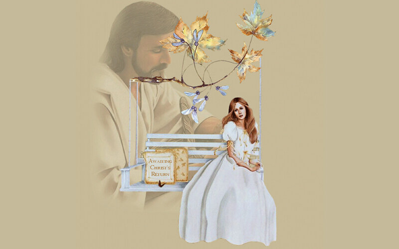 Woman on a Swing — Beige
