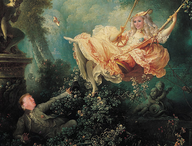 Woman on a Swing — Green, Dramatic