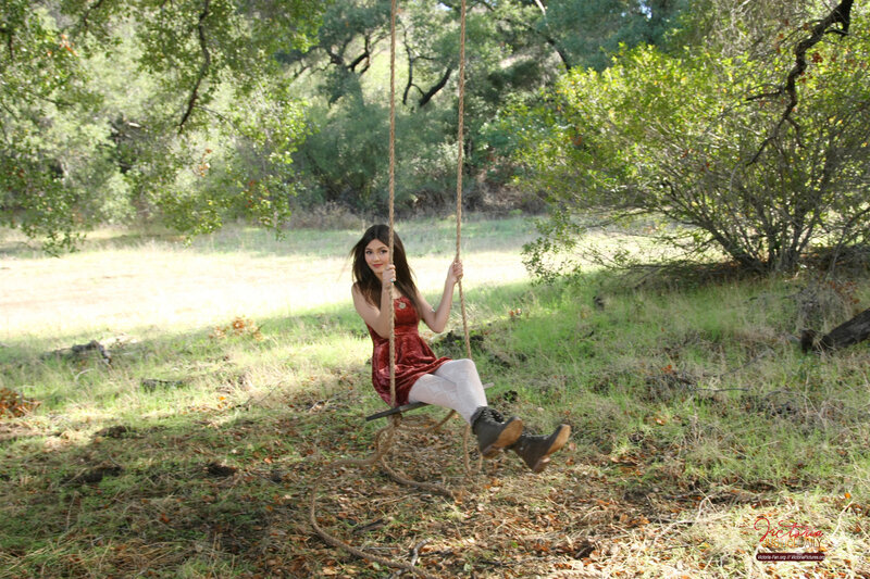 Woman on a Swing — Green, Serene, Afternoon, Photograph