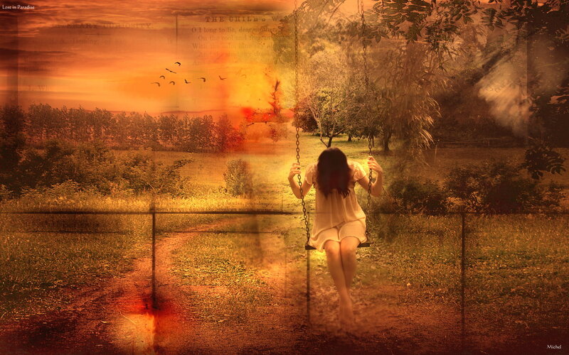 Woman on a Swing — Orange, Melancholic