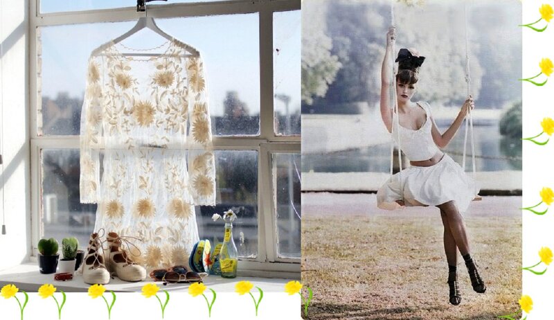 Woman on a Swing — White, Serene, Spring