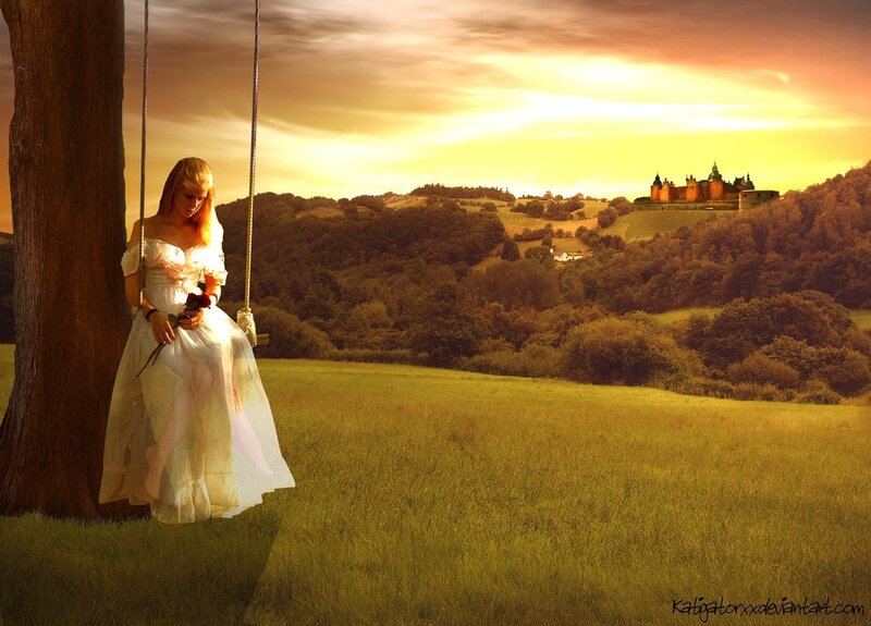 Woman on a Swing — Yellow, Serene