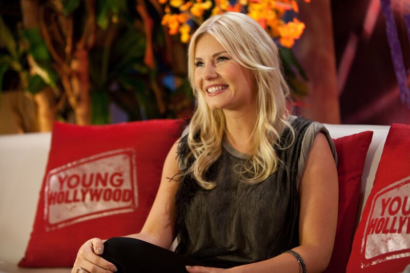 Woman on a talk show set