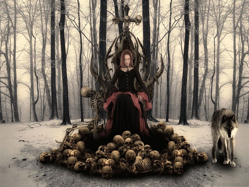Woman on a Throne — Black, Dark