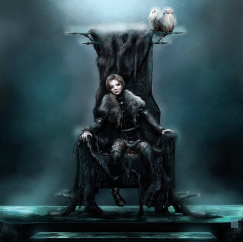Woman on a Throne — Dark Blue