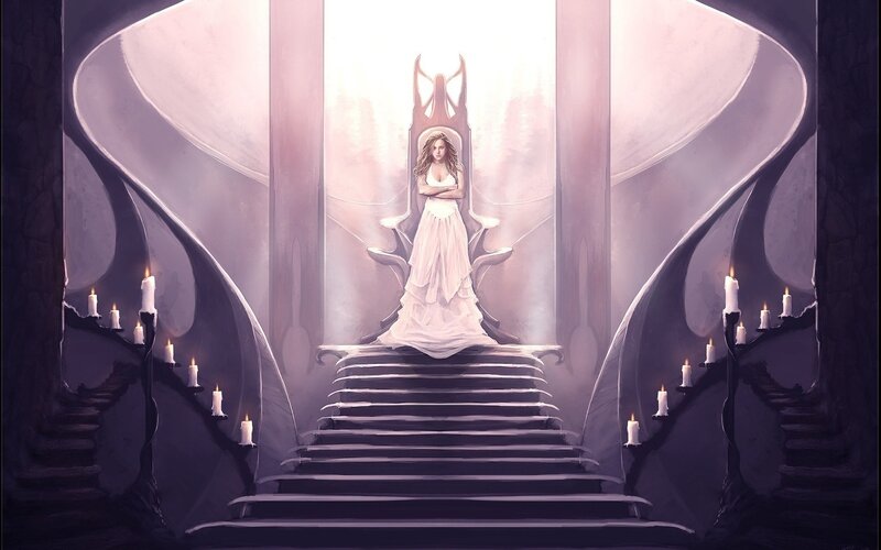 Woman on a Throne — Purple, Dramatic, Night