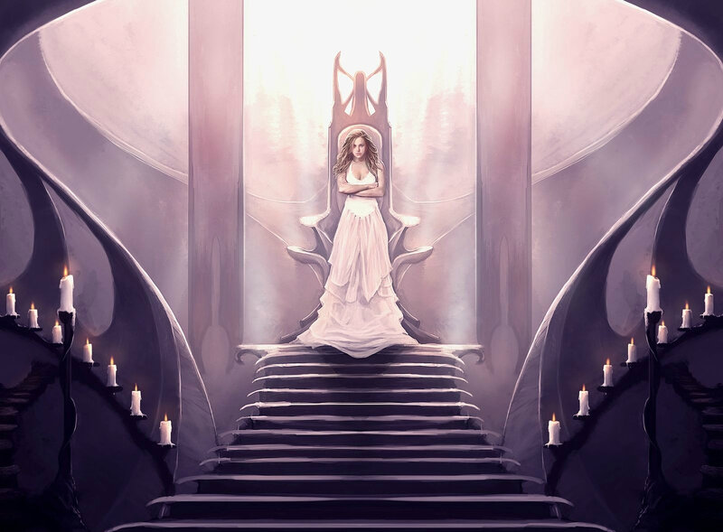 Woman on a Throne — White