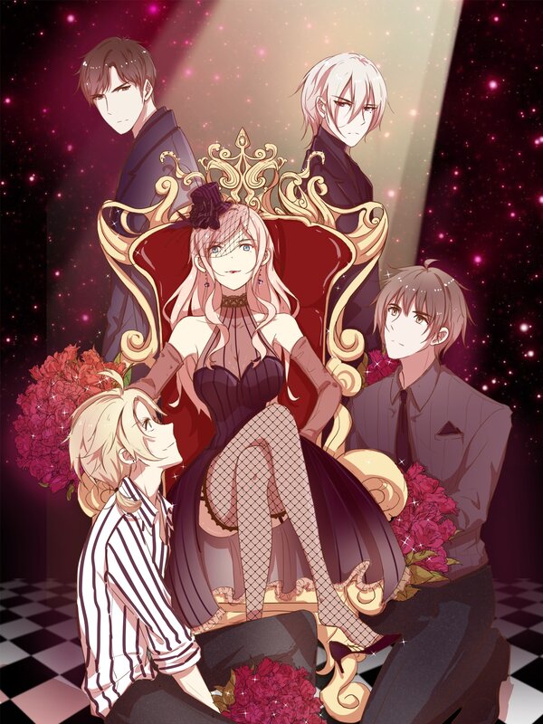 Woman on a Throne with Men