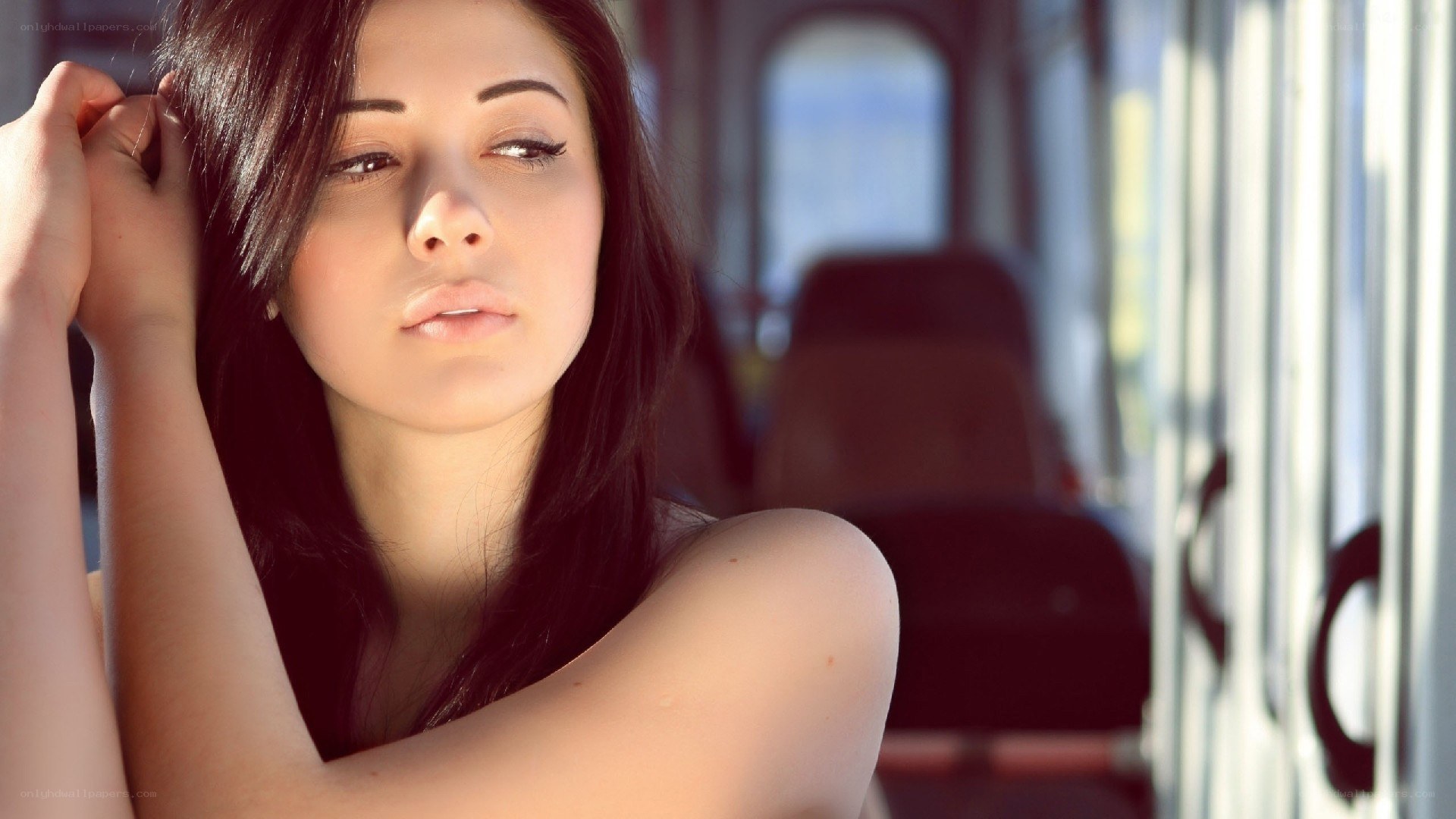 woman on a train