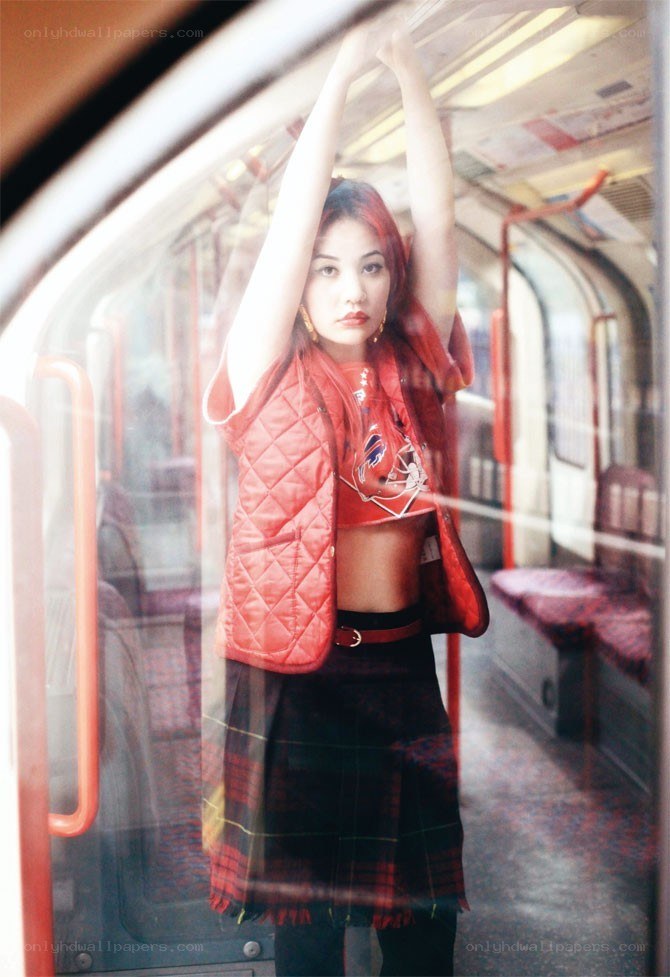 woman on a train