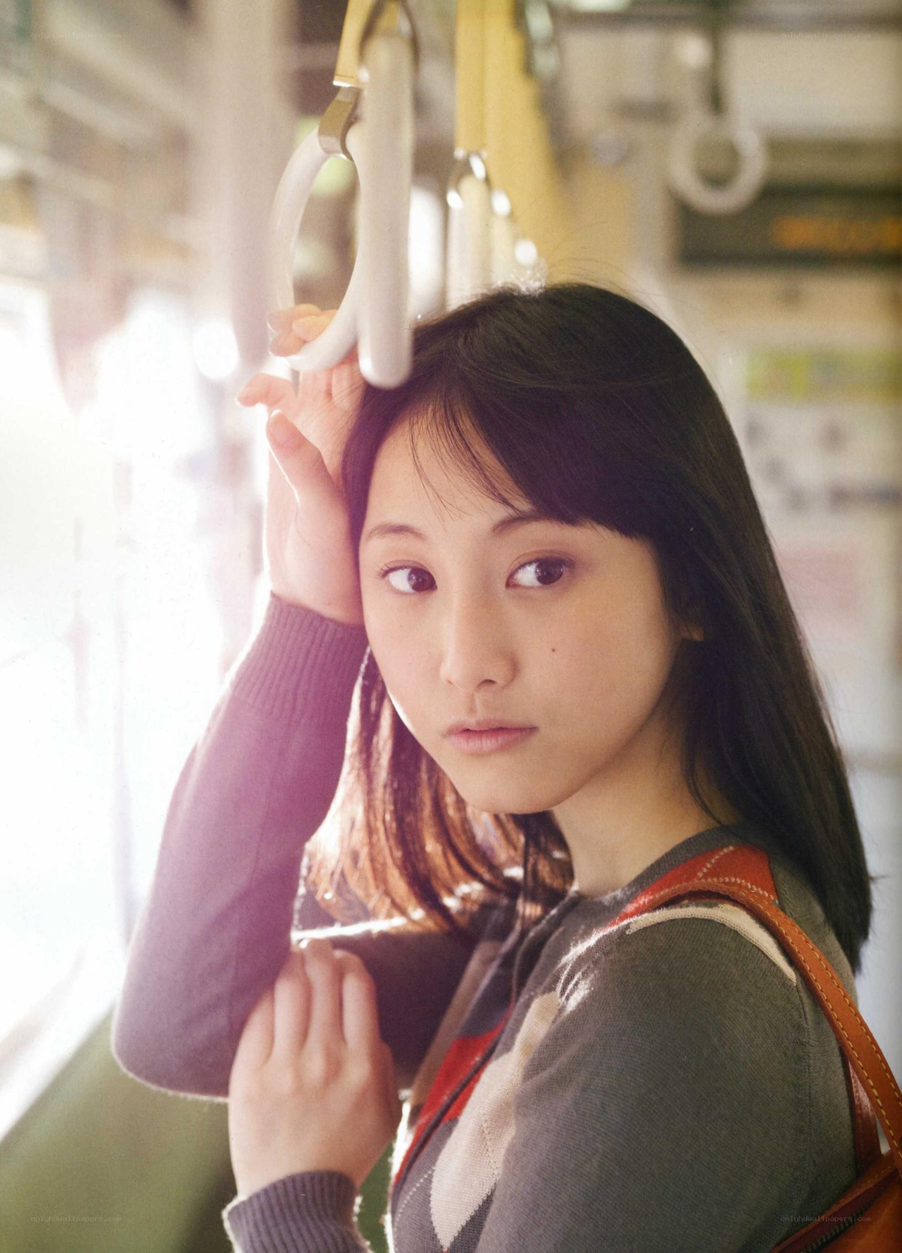 Woman on a train