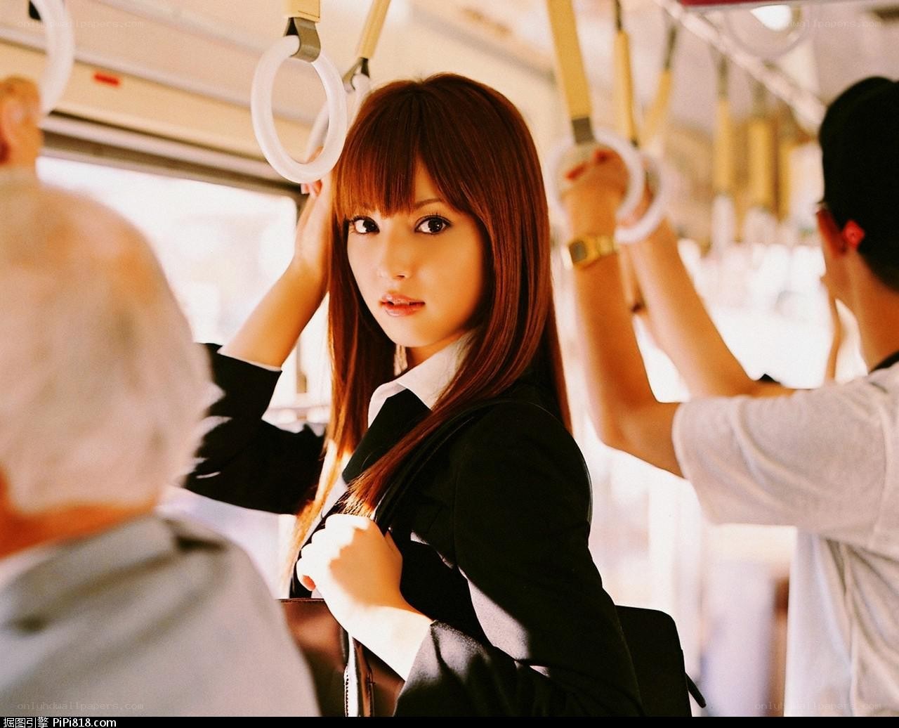 Woman on a train