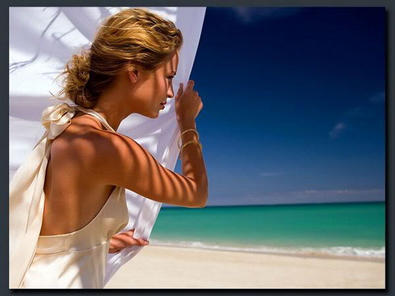 Woman on a tropical beach