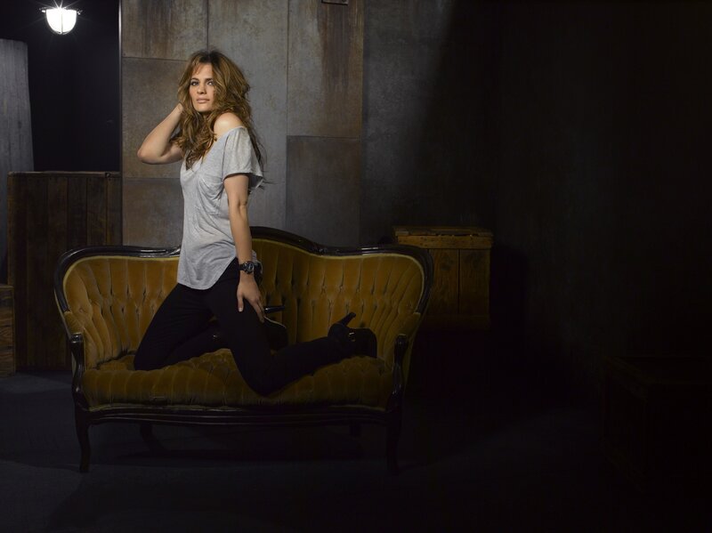 woman on a vintage couch
