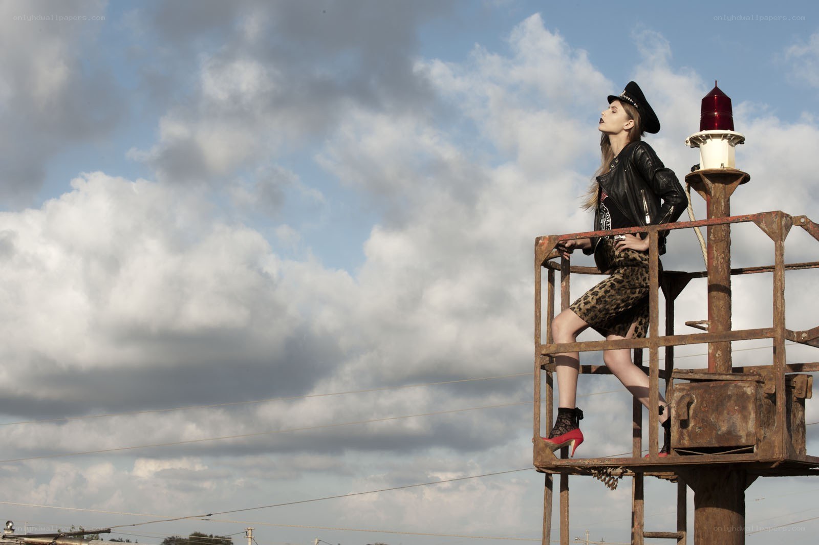 Woman on a watchtower