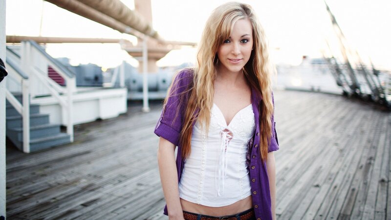 woman on a wooden deck