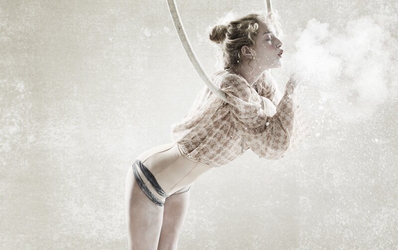 woman on aerial hoop