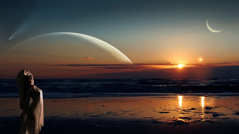 Woman on Alien Beach