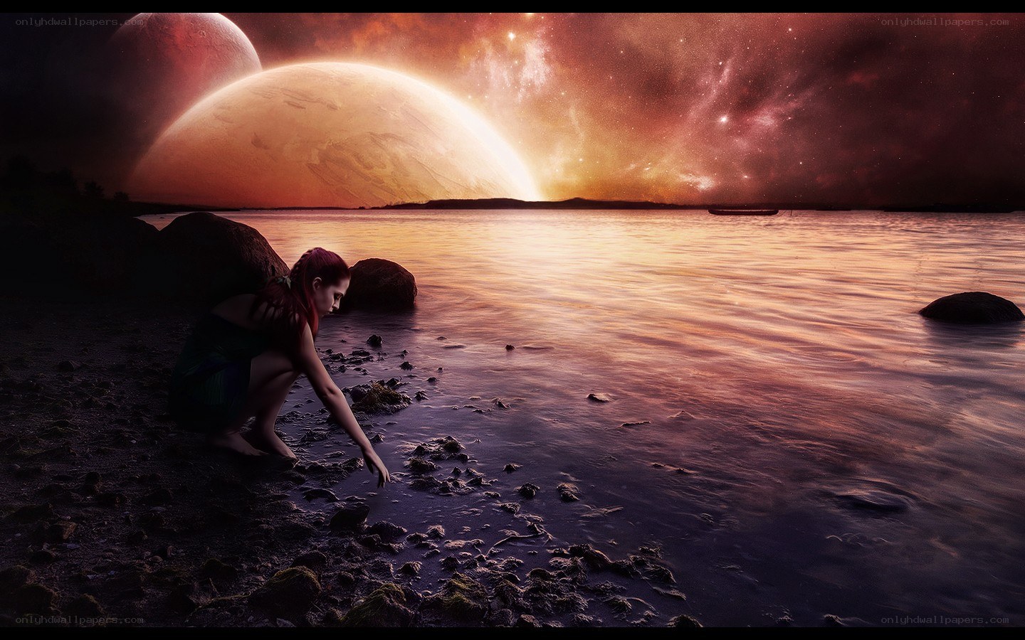 woman on alien shore