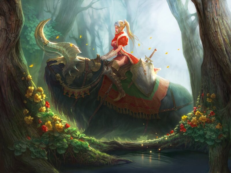 Woman on Armored Bull