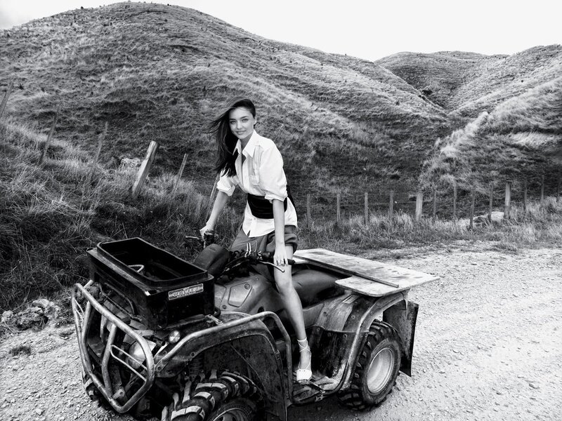 Woman on ATV — Black