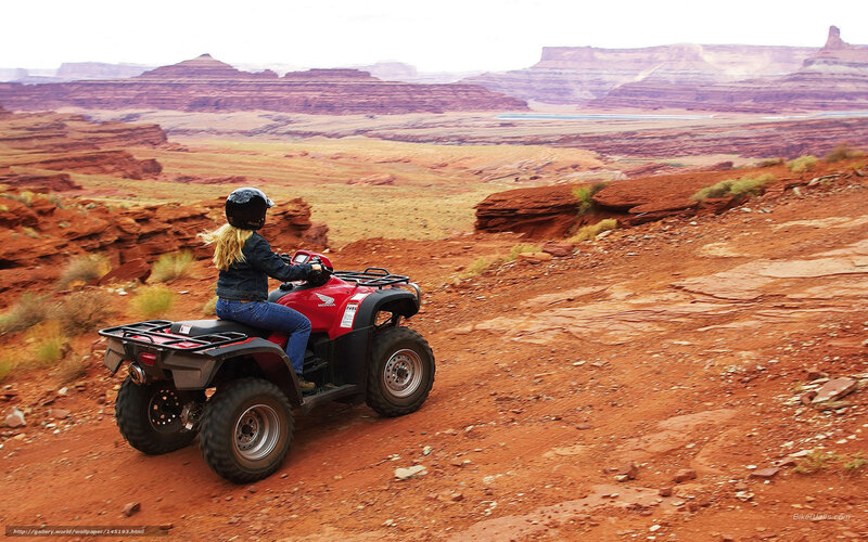 Woman on ATV — Red, Serene