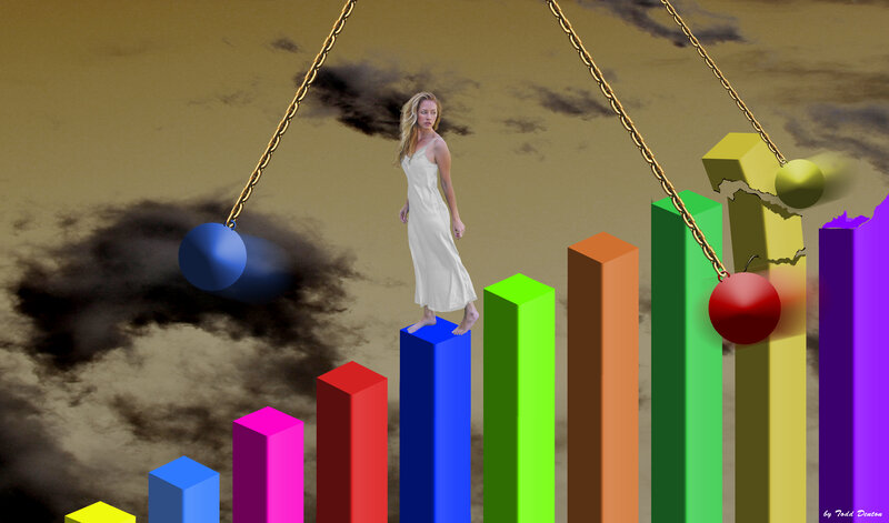 Woman on Bar Chart