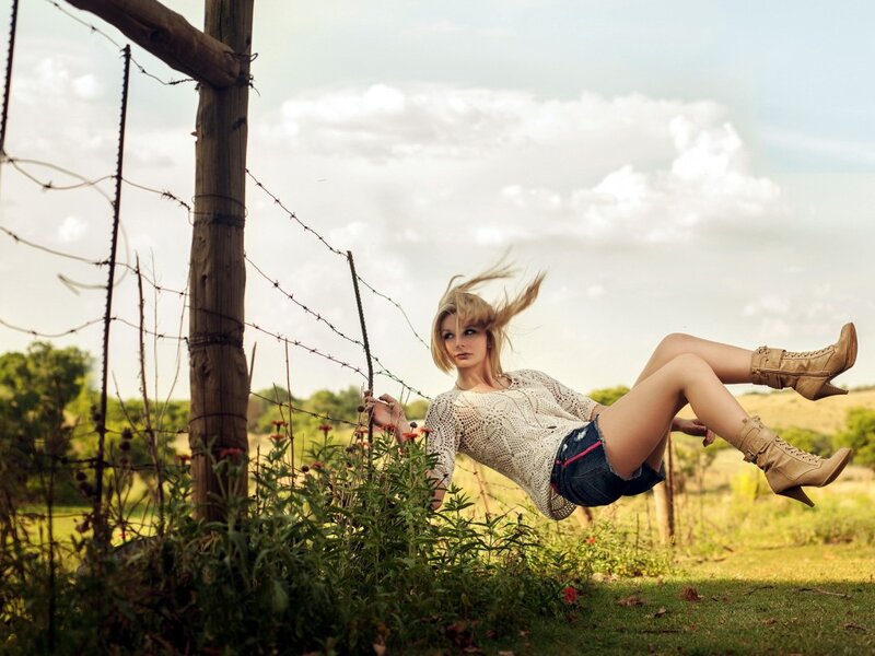 Woman on Barbed Wire