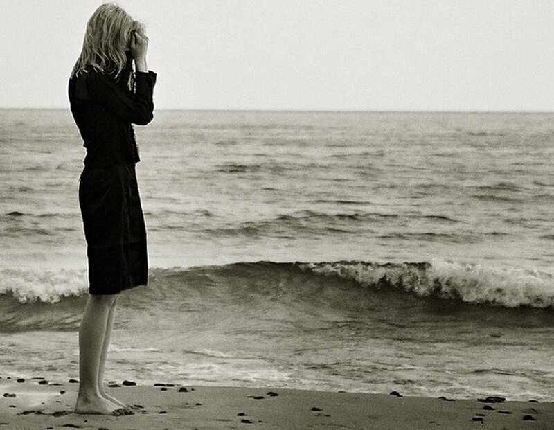 woman on beach at ocean