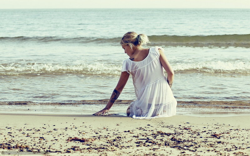 woman on beach at ocean