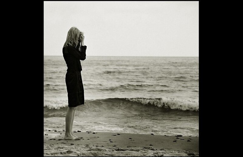woman on beach at seaside