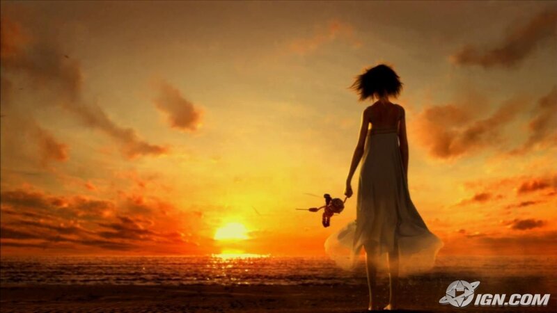 woman on beach at sunset
