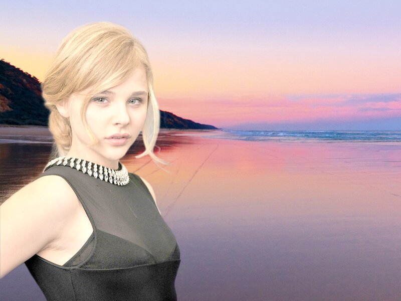 woman on beach at sunset