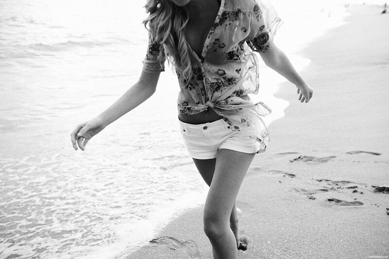 Woman on Beach — Black, Relaxed, Afternoon, Photograph, Ocean