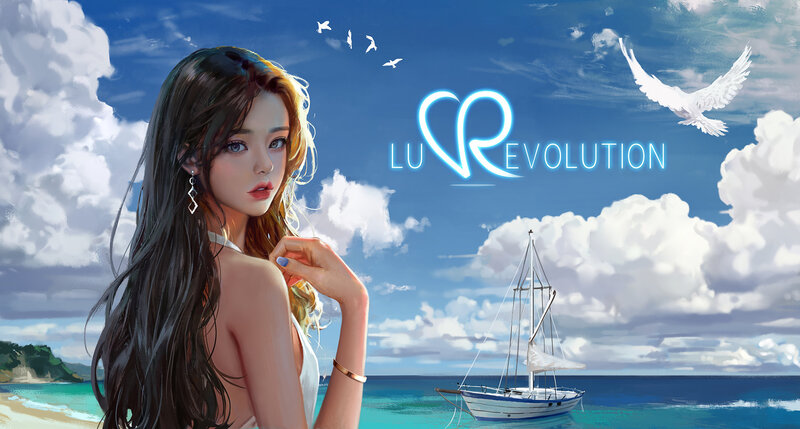 Woman on Beach — Blue, Serene, Afternoon, Digital Art, Sailboat