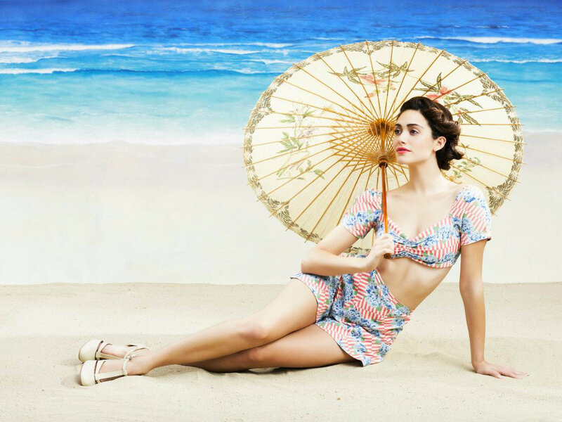Woman on Beach — Blue, Serene, Afternoon, Photograph, Umbrella
