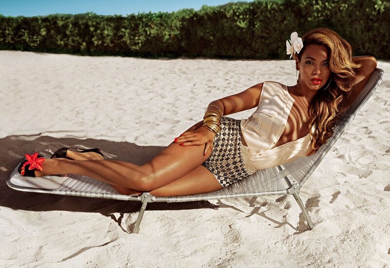 Woman on Beach Chair — Beige