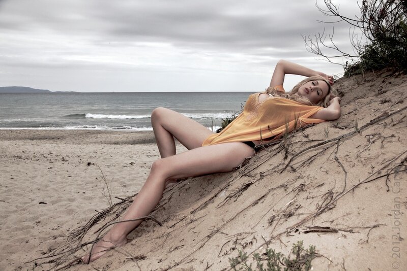 Woman on Beach Dune — Beige