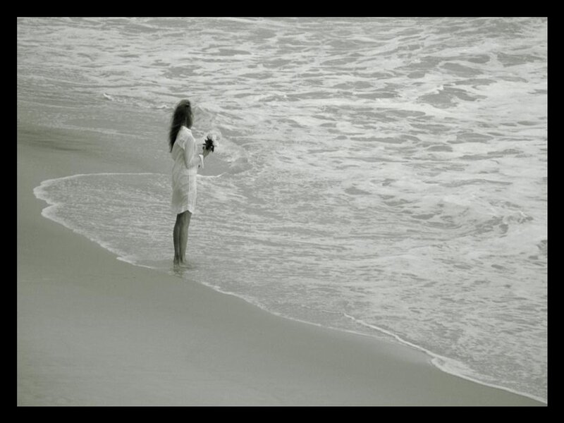Woman on Beach — Gray, Serene